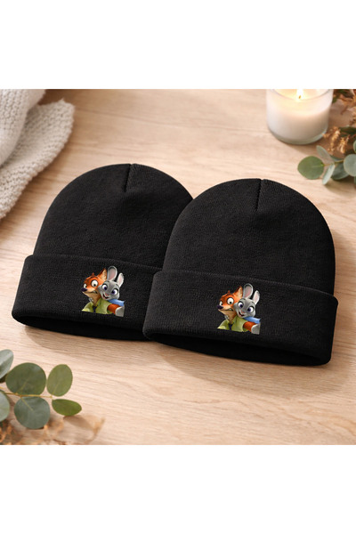 MODA 14 February Valentine's Day Printed 2-Piece Double Combination Black Bea...