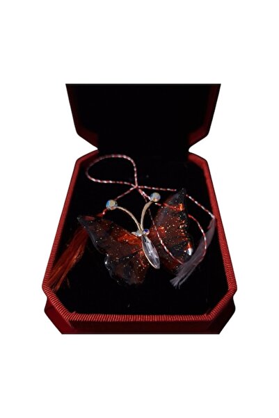 Vision XXI Broșă fluture mare, sticlă cu efect vizual, roșie, în cutie de cat...