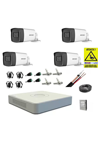 Hikvision Complete surveillance system 4 cameras 1080P 40m IR lens 2.8mm hard...