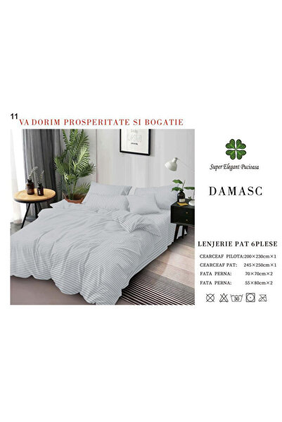 ANATOLIATEKSTILE Damask Bed Linen 6 Pieces, Premium Set, Large Sheet, Pillowc...