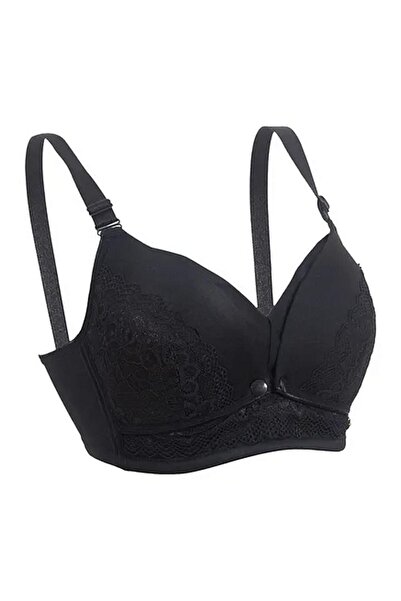 OKUS حمالة صدر للحوامل والمرضعات بغطاء كامل - أسود - كبير