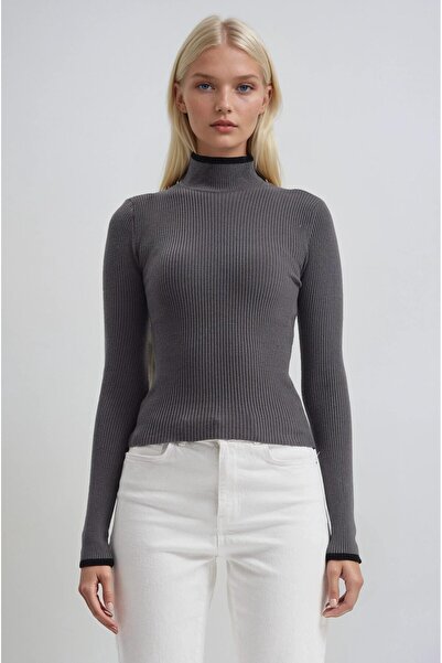 Lijuri Piped Detail Mock Neck knitwear sweater 1409