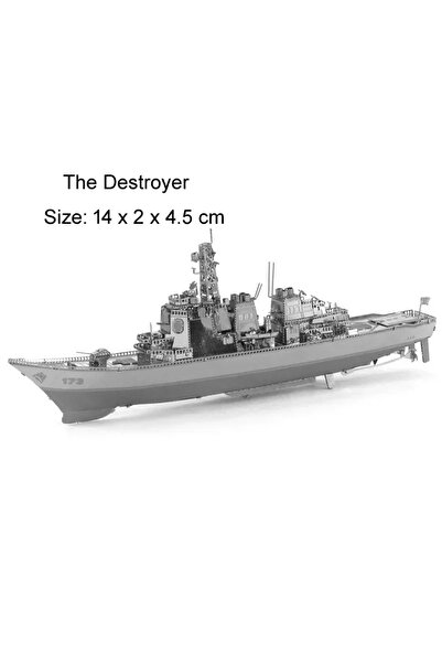 Choice5 لعبة تركيب ثلاثية الأبعاد صغيرة من المعدن على شكل مدمرة، مناسبة للأطف...