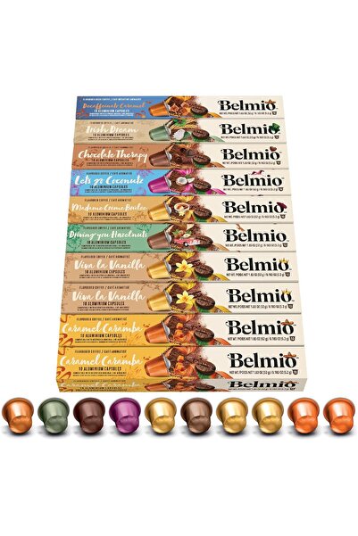 Belmio ١٠٠ كوب قهوة متوافق مع ماكينات نسبريسو، تشكيلة متنوعة تناسب جميع الأذواق
