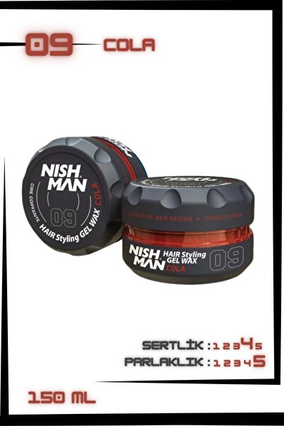 NISHMAN 09 SAÇ ŞEKİLLENDİRİCİ ULTRA SERT PARLAK WAX 150 Ml X 10 ADET/ + FÖN M...