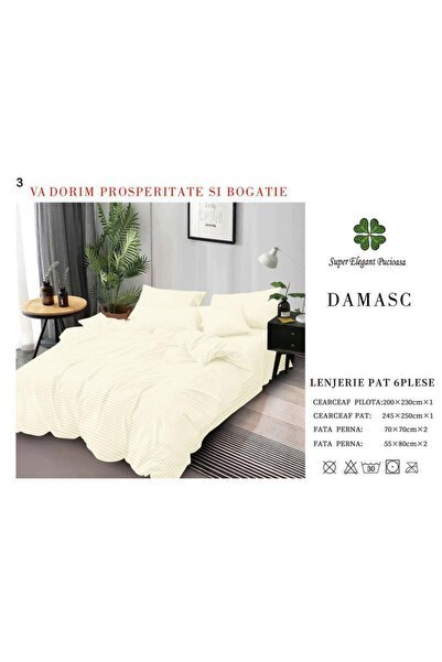 ANATOLIATEKSTILE Damask Bed Linen 6 Pieces, Premium Set, Large Sheet, Pillowc...