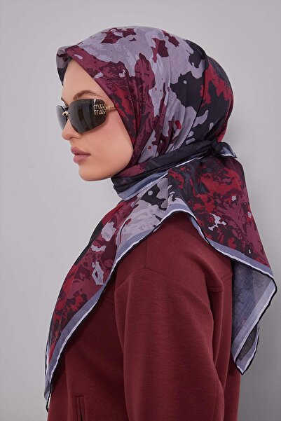 Levidor Black Mixed Pattern Silk Cotton Scarf