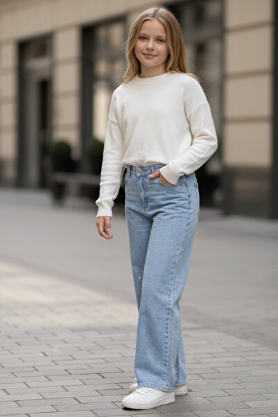 ASL GOLF CLUB Girl's Stone Embellished Jean Trousers 5-15 Years Old Flexible ...