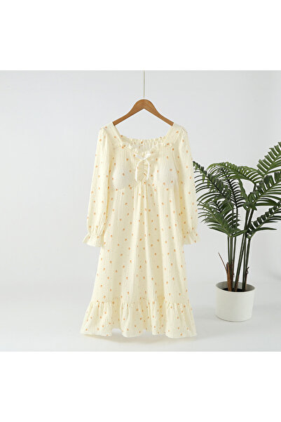 delis "Elegance Night" cotton nightgown, PJ021, Cream