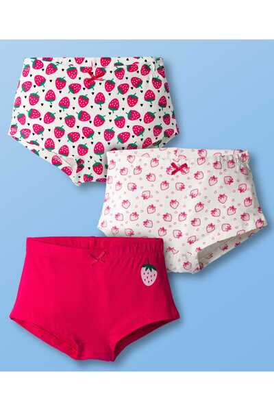 Pine kids Cotton Panties with Strawberry Print (Pack of 3) - Assorted