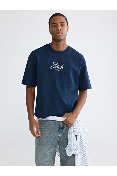 LC Waikiki Rmz Gi̇yi̇m Farkiyla Zero Roba Collar Printed Men's T-Shirt