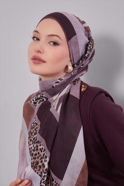 Levidor Rose edge leopard patterned silk cotton scarf
