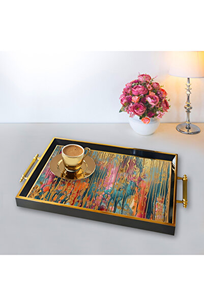 MAYAHOME CONCEPT 49*29cm Orange Patterned Decorative Tray Tpa9769
