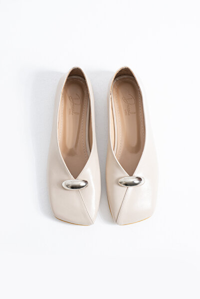 DUXAL SHOES Balerini Dawn pentru femei cu vârf pătrat și accesorii metalice