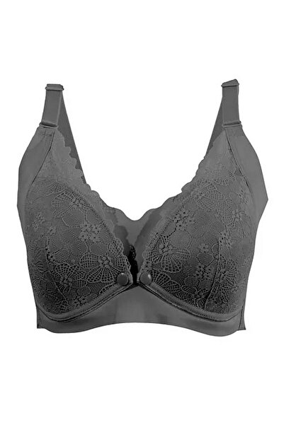 OKUS حمالة صدر أنيقة للحوامل والمرضعات من الدانتيل - أسود - كبير