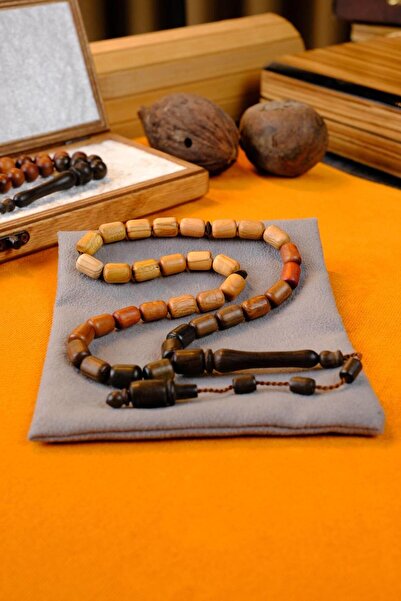 dergah tesbih Capsule Model Natural Mixed Wood Prayer Beads