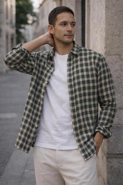 Valiberta Jacob Kareli 100% Cotton Relaxed Fit Casual Wear Plaid Men's Shirt ...