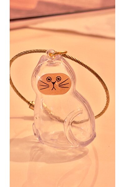 MAHLA Cat Hair Filling Keychain - Cat Hair Storage Keychain - Transparent Key...
