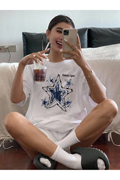 uyguntarz Unisex Eteinal Light Printed Oversize Tshirt