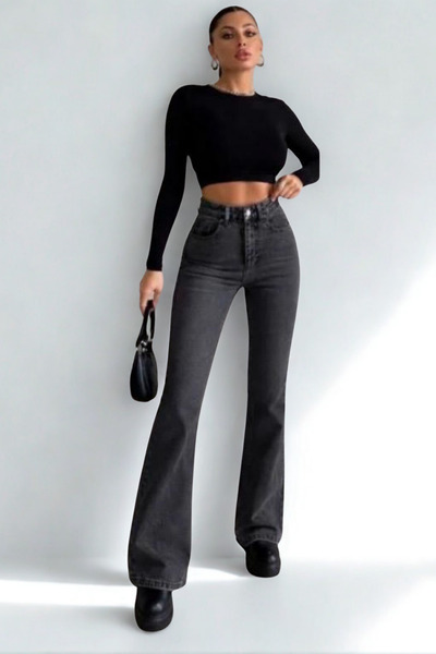 Swana Pantaloni de damă spaniole evazați - Afumati