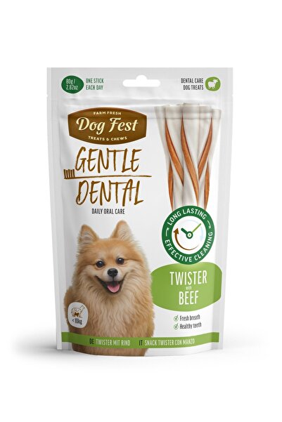 Dog Fest مكافآت أسنان للكلاب البالغة - تويستر - لحم بقري 80 غرام (9 سم)