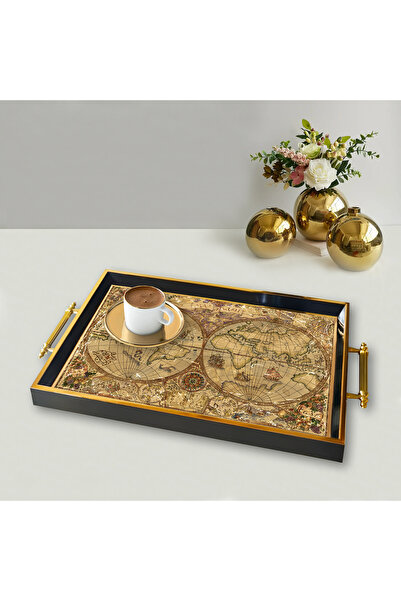 MAYAHOME CONCEPT 49*29cm Orange Patterned Decorative Tray Tpa9867