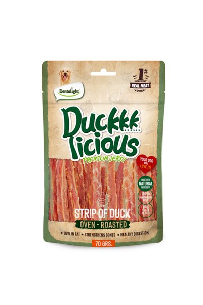 DENTALIGHT Duckki Licious Jerky Treats For Dogs-Strip of Duck 70g
