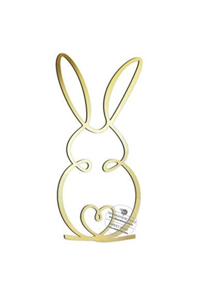 Decoratiuni Dulci Bunny silhouette topper (set of 2) - Mirror gold