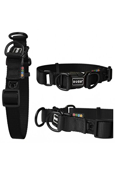 Doco Double D (DD) - Ring Nylon Collar (DCS005)[Color - Black, Size - L]