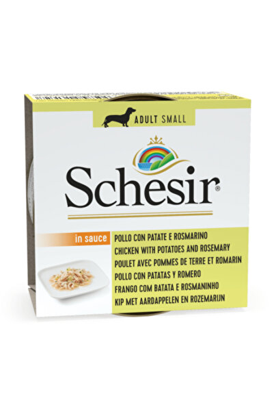 Schesir طعام رطب معلب للكلاب - دجاج مع بطاطس وإكليل الجبل [الوزن - 85 غرام]