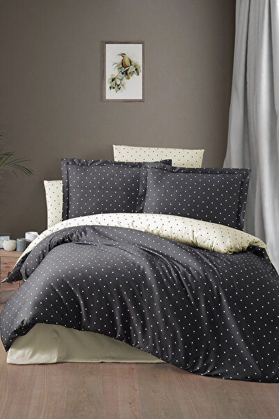 First Choice طقم غطاء لحاف مزدوج من القطن الساتان بنسبة 100% 200 TC (80 خيطًا...