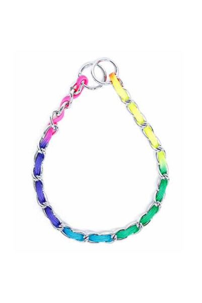 PADO Choke Chain with Coloured Rope[Dimension - 3mm x 60cm]