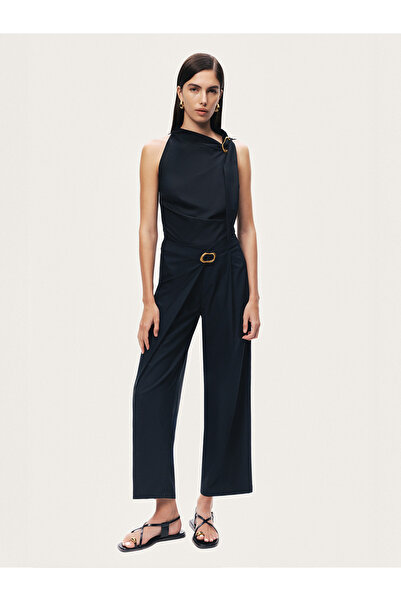 Nocturne Aksesuar Detaylı Dik Yaka Bluz