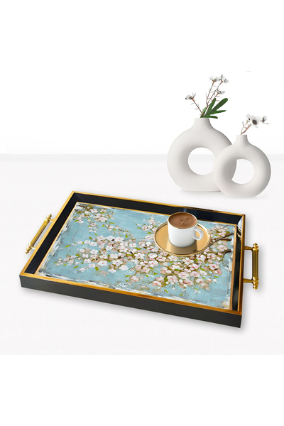 MAYAHOME CONCEPT 49*29cm Orange Patterned Decorative Tray Tpa9922
