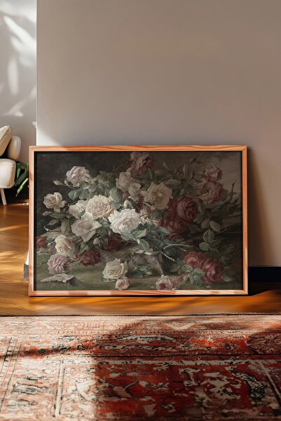 Postifull Vintage Painting, Wooden Framed Poster, Vintage Wall Decor