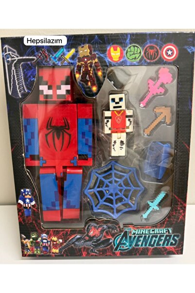 Hepsilazım Oyuncak Minecraft Avengers Seri Örümcek Adam Figür Seti – Aksesuarlı