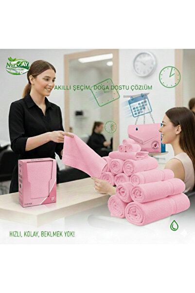 Nur✓AY HAVLU KULLAN AT PEMBE RENK 40X30 100 ADET HAVLU
