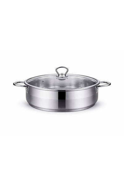 Royalty Line Stainless steel pot with glass lid 34 x 13 cm