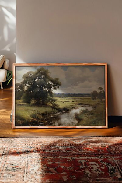 Postifull Vintage Painting, Wooden Framed Poster, Vintage Wall Decor