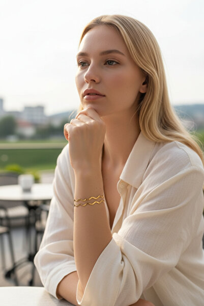 DEROSA JEWELRY&TEXTILES 2ADET ZİKZAKLI AJDA BİLEZİK