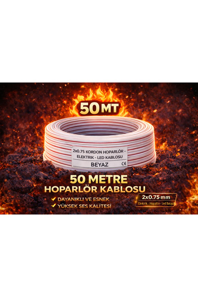 Poke 50 Metre Elektrik - Led - Hoparlör Kablosu 2x0.75 mm – Dayanıklı ve Esne...