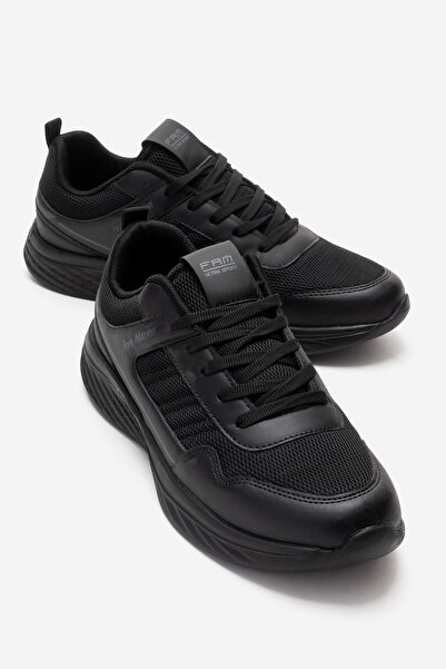 CCWAY AYAKKABI حذاء رياضي رجالي من نوع أنوراك بخياطة جانبية باللون الأسود المدخن