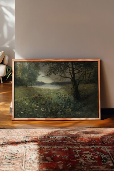 Postifull Vintage Painting, Wooden Framed Poster, Vintage Wall Decor