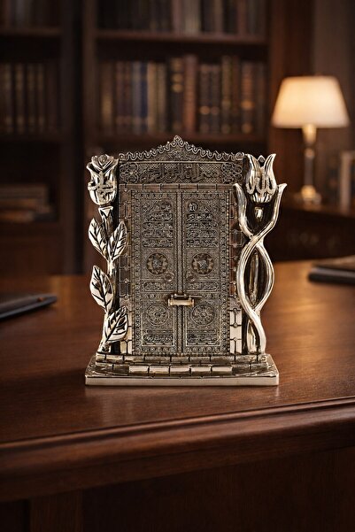 Lexi Bella Taş İşlemeli Gümüş Biblo Allah & Muhammed (S.A.V) Kâbe Kapısı Taşl...