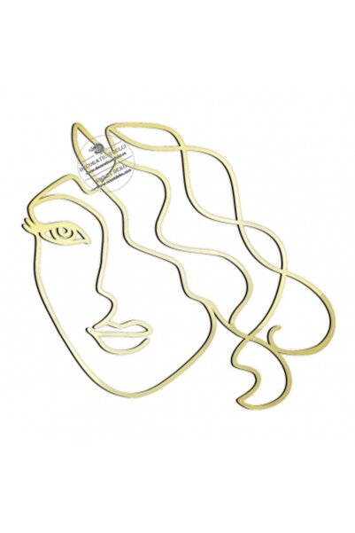 Decoratiuni Dulci Side Topper Face Woman Long Hair - Mirror Gold