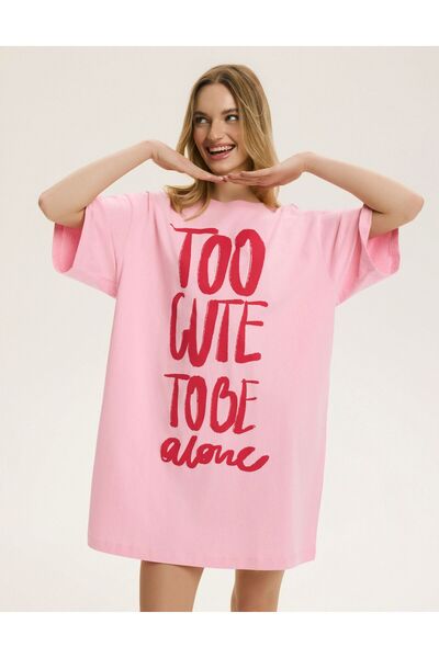 ESOTIQ BLOOVII Women's Sleep Shirt Nightgown Dress Oversize 100% Cotton with ...