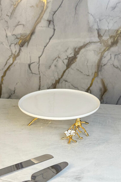 MAY HOME Modern Porcelain Presentation Plate with Stand (27 cm)