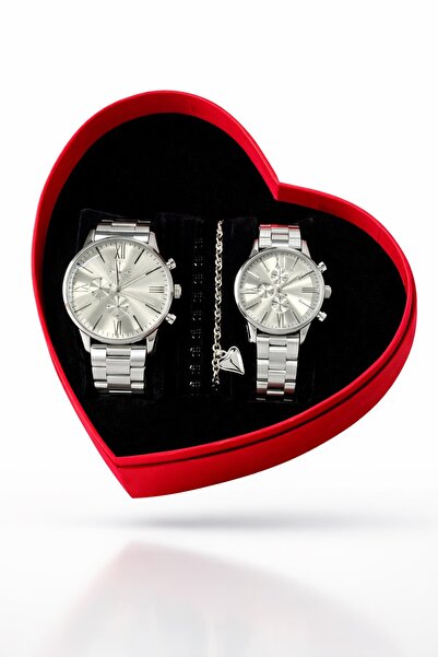 Tisaati Grande Özel Kalpli Kutulu Özel Tasarım Lüks Erkek ve Kadın Çift Kol S...