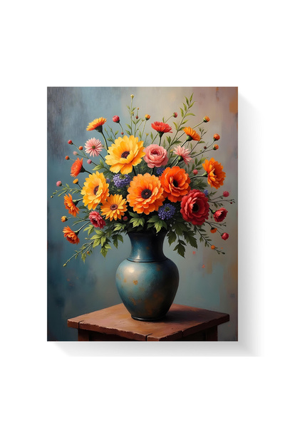 Printees Tablou - O vază pe măsuță - Canvas pe șasiu