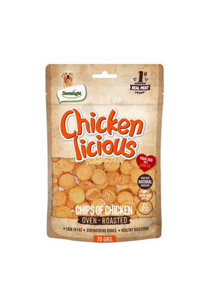 DENTALIGHT Chicken Licious Jerky Treats For Dogs-Chip of Chicken 70g